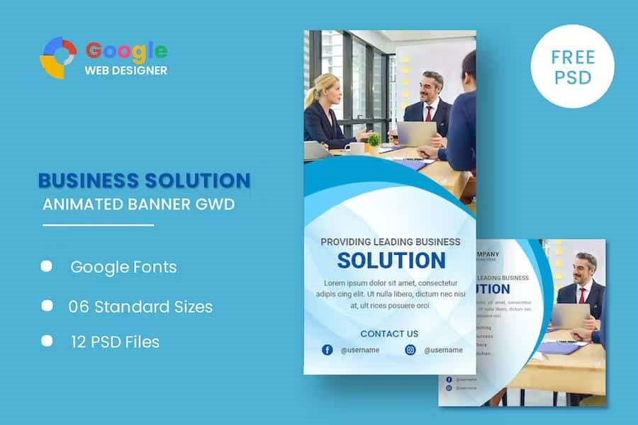 SERVICE BUSINESS ANIMATED BANNER GOOGLE WEB DESIGN